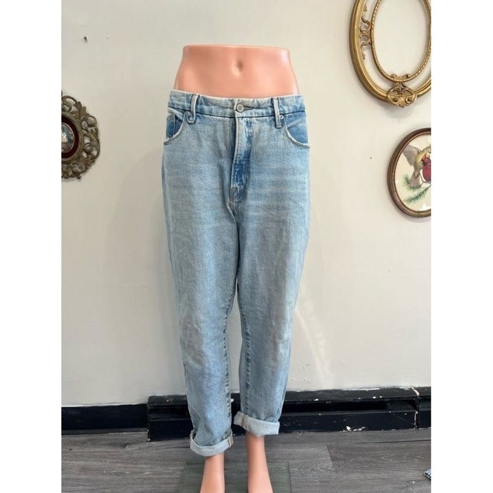 Good American Good Boy Relaxed Straight Leg Jeans Vintage Wash 14/32
